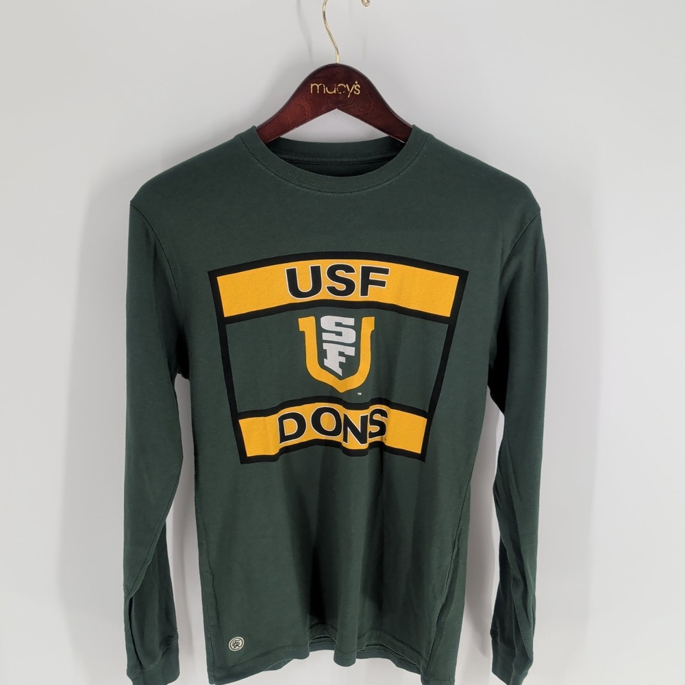 USF DONS NCAA‎ Fall Rush Crew Neck Long Sleeve Dark Green T-Shirt Size S